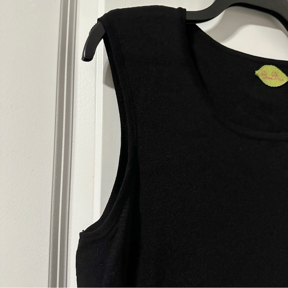 Vintage Y2K Prima Bella Black Knit Tank Top Womens Size Large Minimalist Classic - Picture 4 of 14